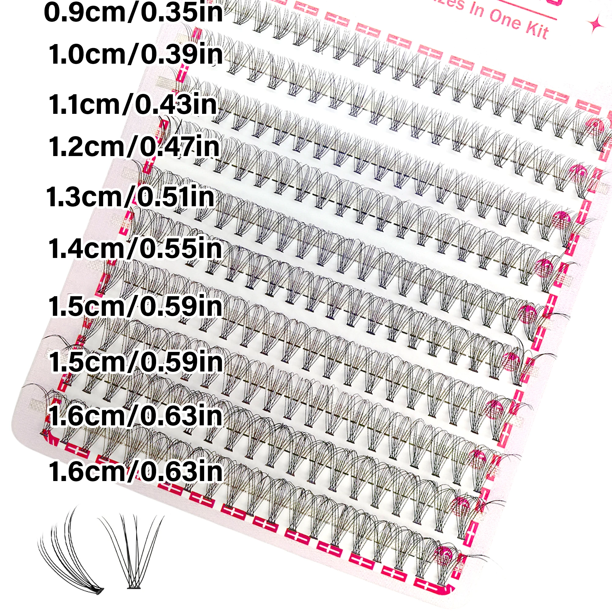 Kit de extensión de pestañas postizas de doble volumen 10D [Rizo D] 200 grupos de pestañas 9-16mm DIY pestañas postizas acampanadas de aspecto Natural