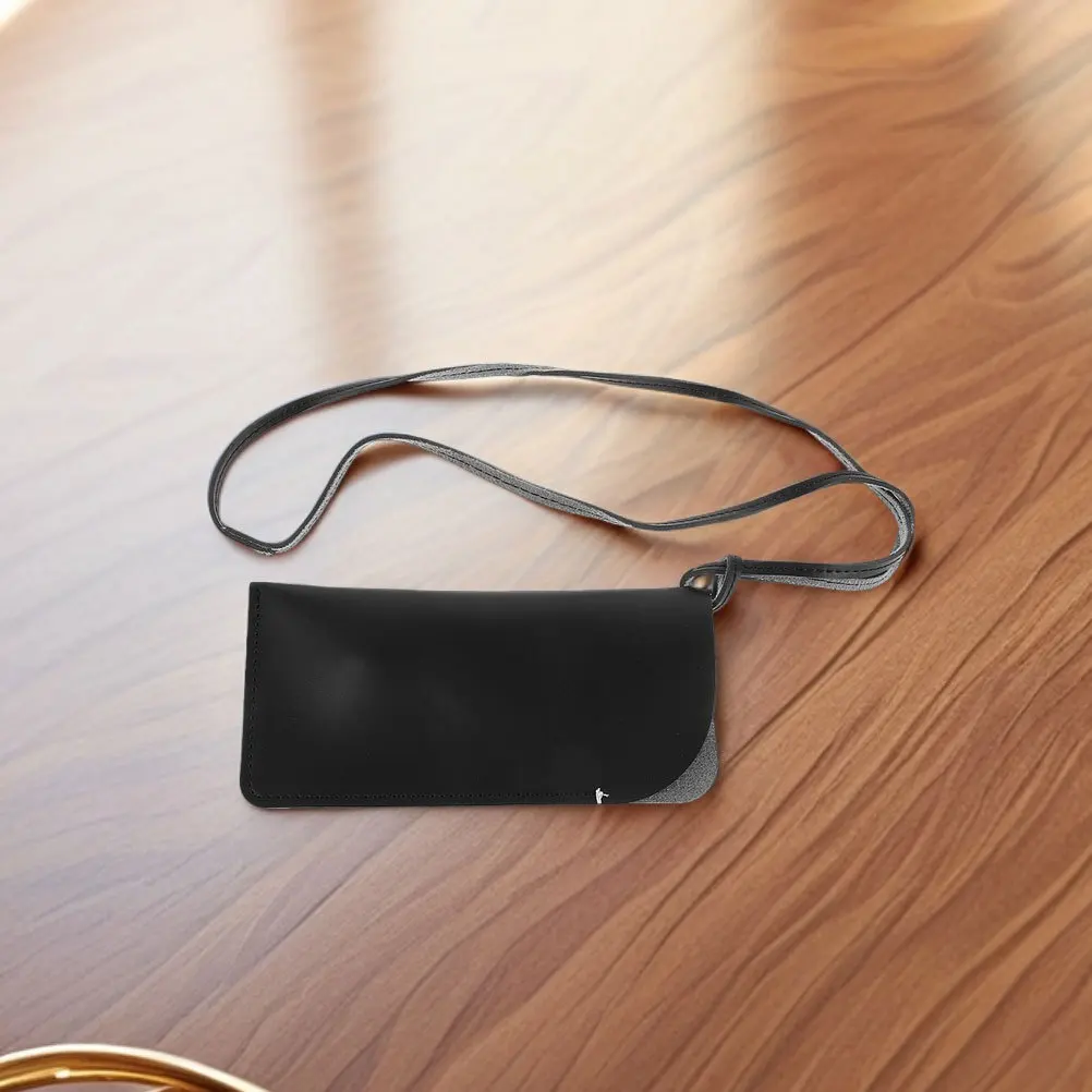 

2pcs Hang Rope Eyeglass Pouch Premium Pu Scratch Resistant Drop Proof Travel Eyewear Storage Bag Neck Strap Dual Capacity
