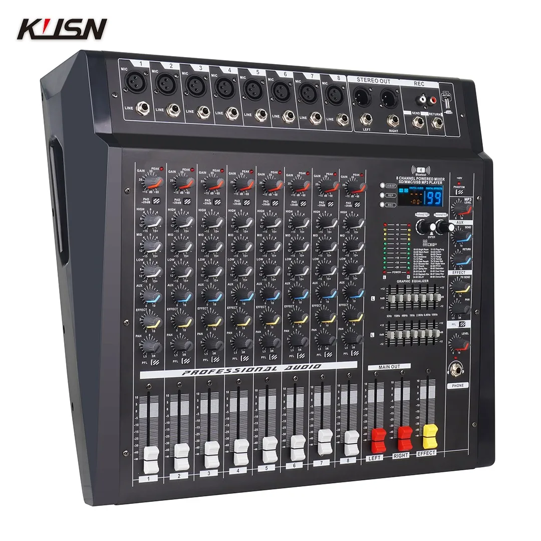 12 Channel 99 DSP 2x350W 8 Ohm Amplifier Mixer Bluetooth USB Digital Professional Powered Audio Mixing Console Soundcraft Mixer