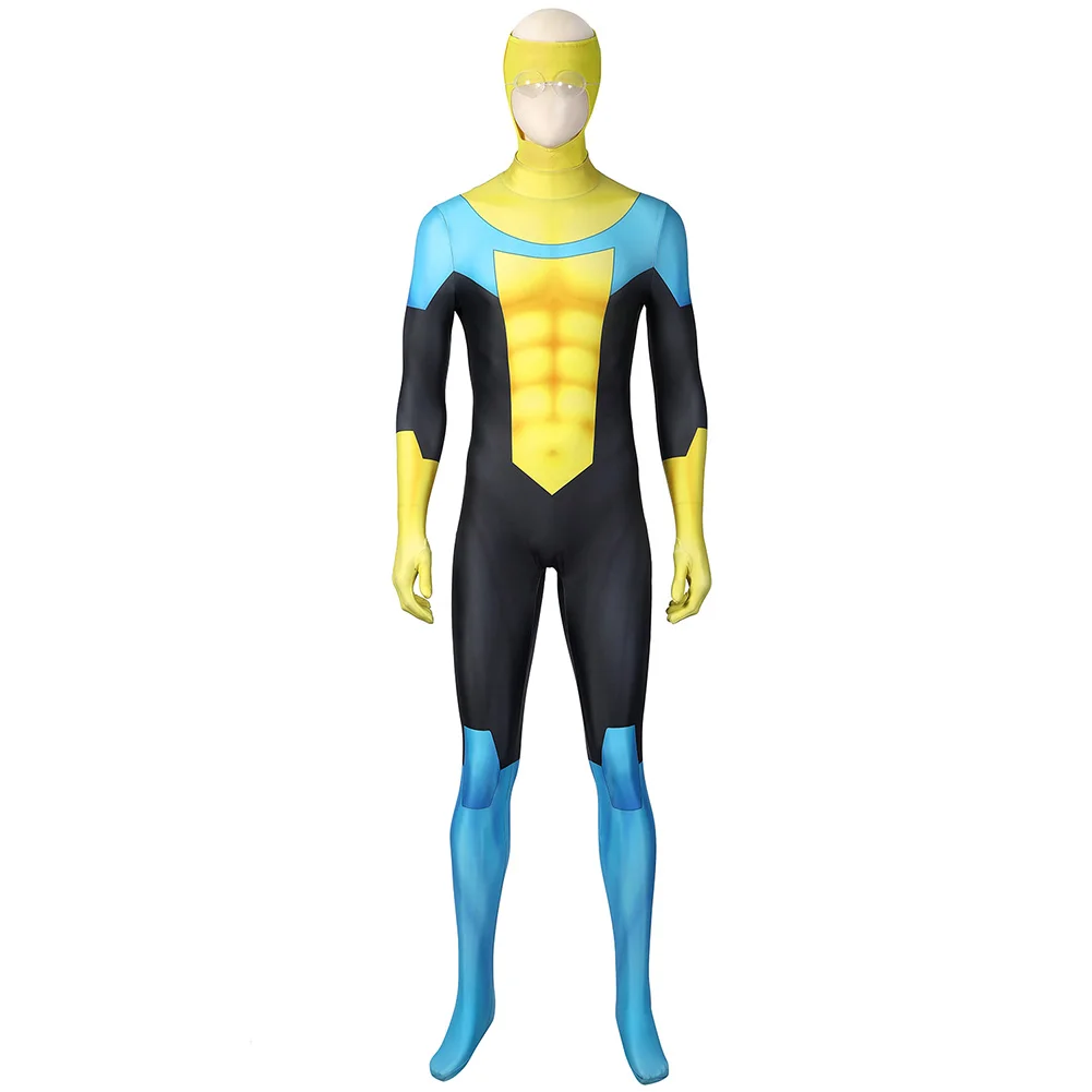 Invincible Cosplay Costume Mark Disfraz Jumpsuit Mask Eye MAN Halloween cARNIVAL Party