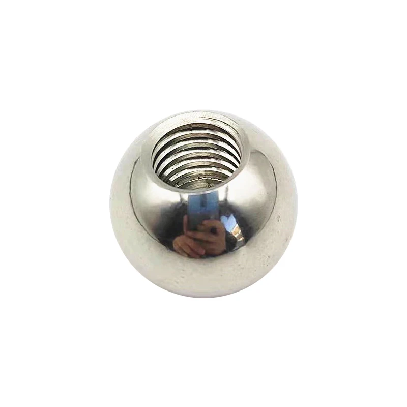 1PCS M4 M5 Thread Half Hole Metric Thread Stainless Steel Drilling Balls Female Thread Blind Hole Steel Ball Bead OD 6mm-60mm