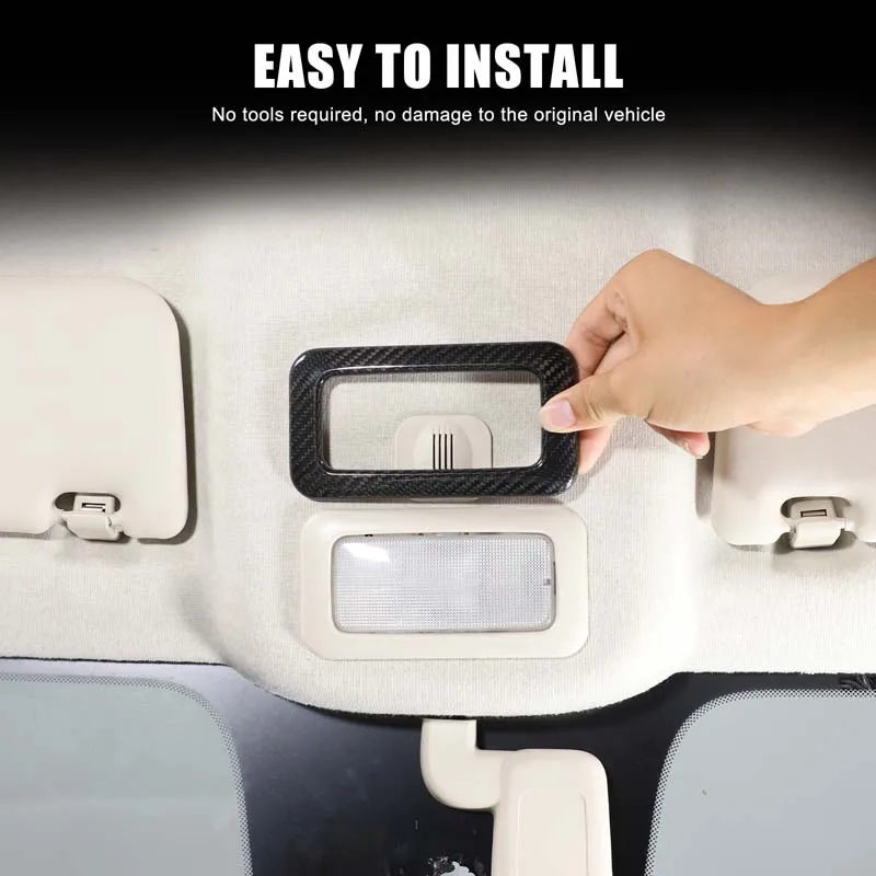 

For Fiat 500 2016+ Automotive Roof Reading Light Decorative Frame True Carbon Fiber Automotive Interior Accessories