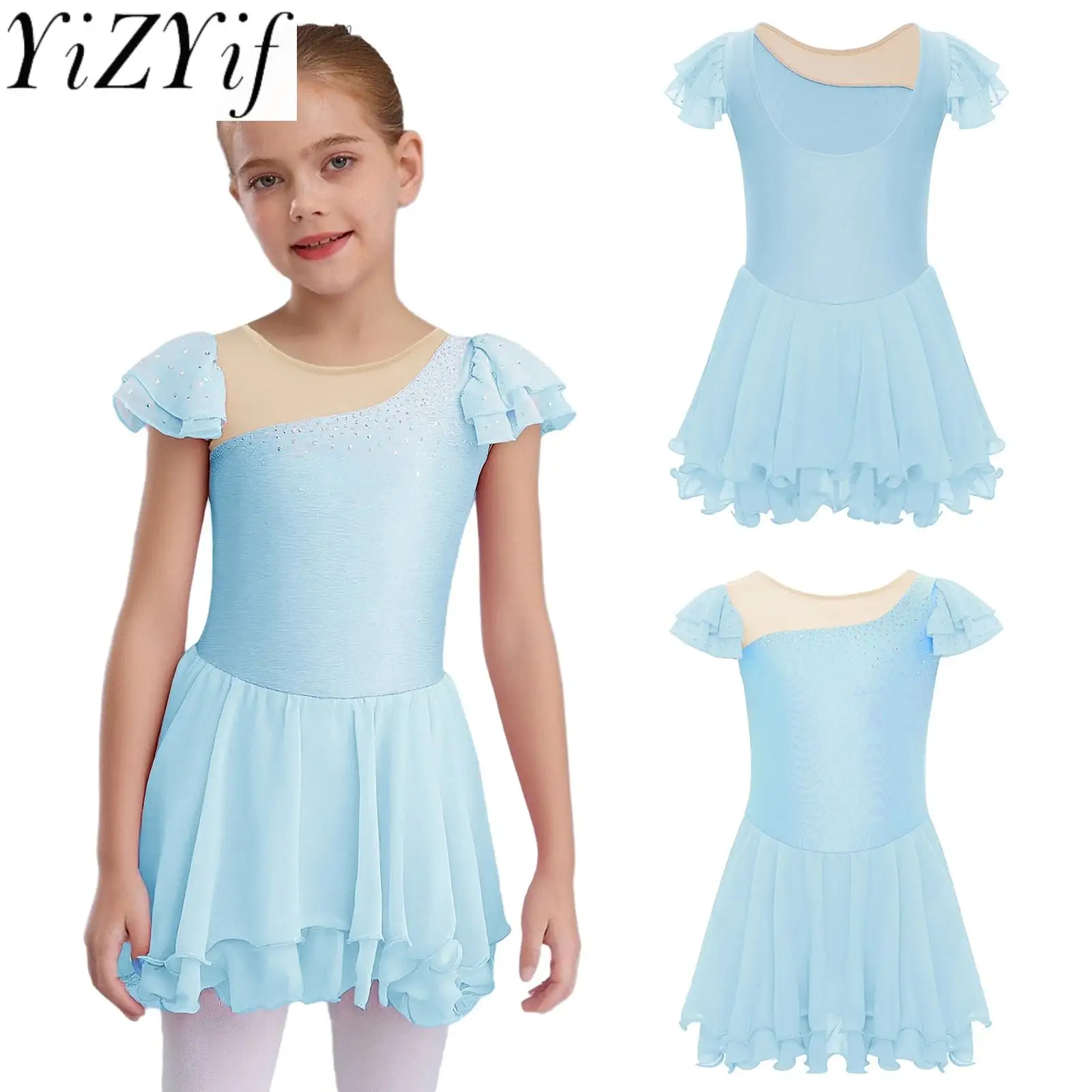 

Kids Girls Lyrical Swan Ballet Dance Performance Tutu Dress Solid Color A-line Leotards Dress Ballet Stage Performance Costumes
