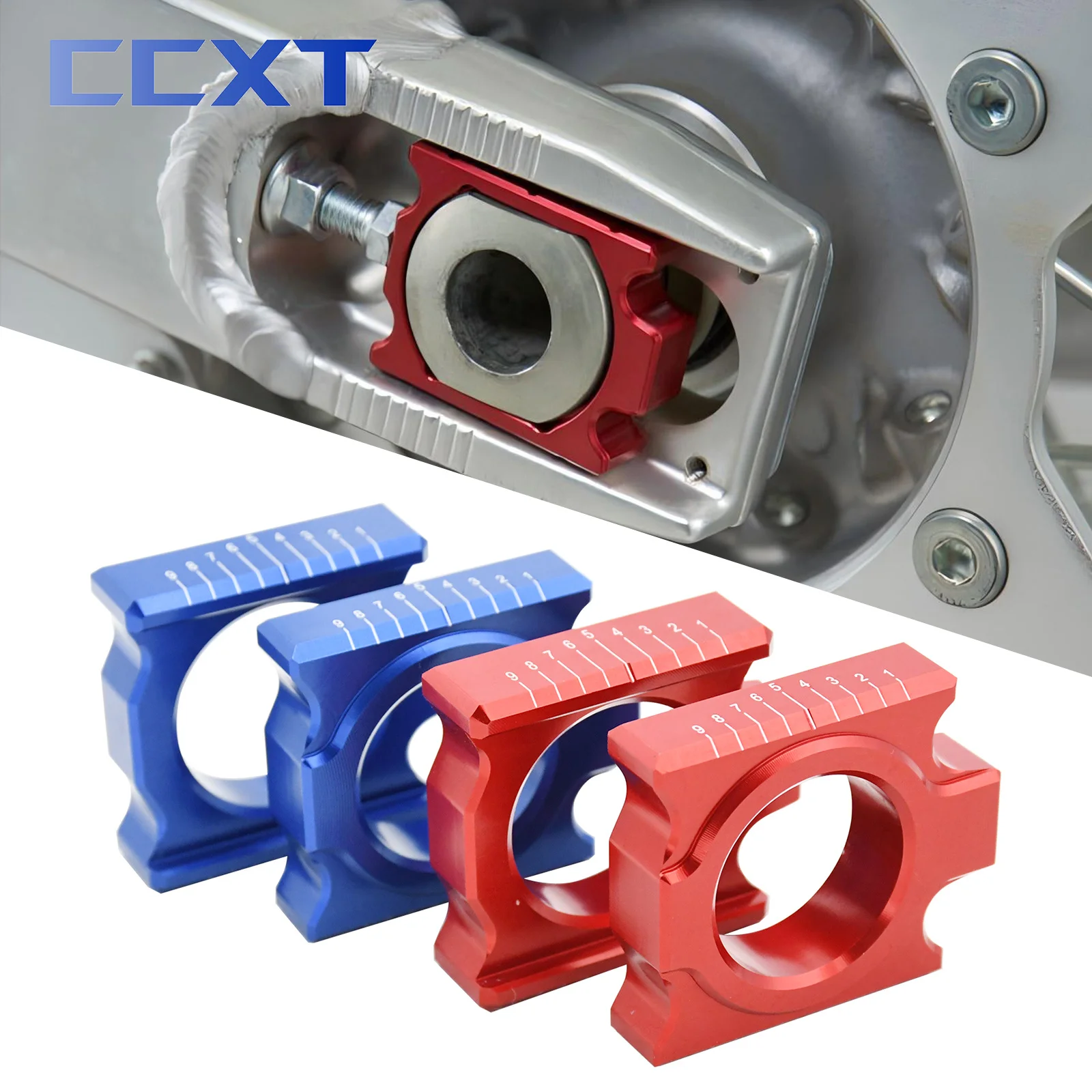 Motorcycle CNC Aluminum Rear Chain Adjuster Axle Block For Honda CR125R CR250R CRF250R CRF250X CRF450R CRF450X CR CRF 250R 250X