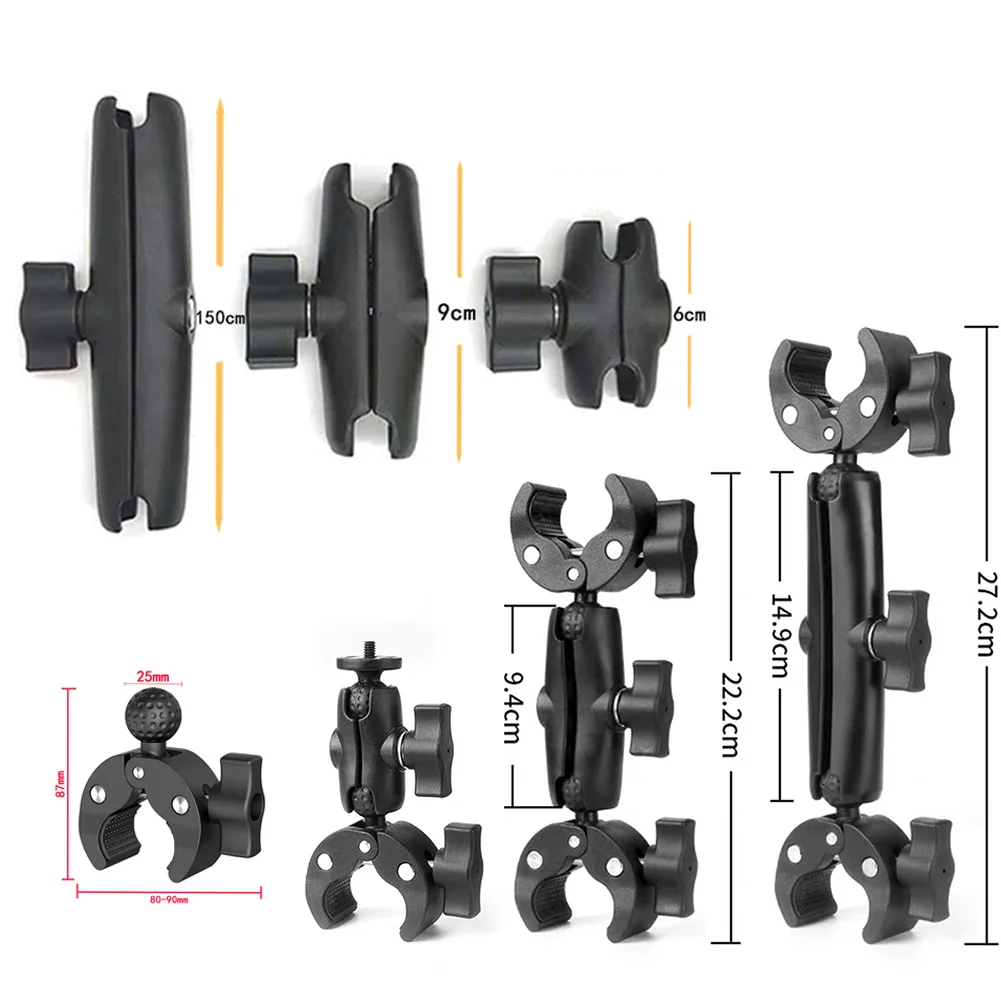 Uchwyt motocyklowy na kierownicę GoPro, podwójny klips krabowy do kamery Insta 360 X5 X4 DJI OSMO, akcesoria do kamer sportowych — zdjęcie produktu 3