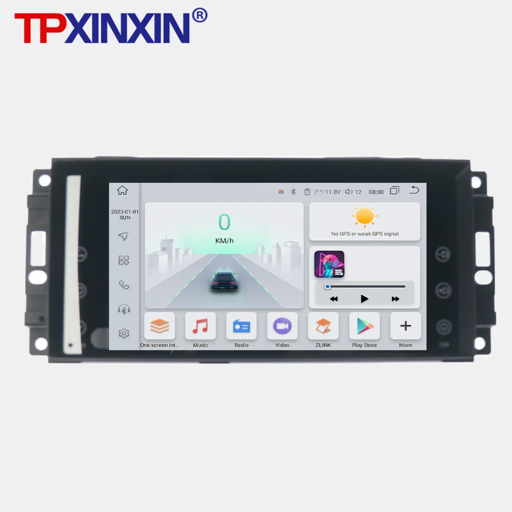 شاشة 7 بوصة عالية الدقة لسيارة جيب جراند شيروكي 2005-2009 راديو السيارة CarPlay أندرويد 14 تحديث مشغل وسائط متعددة وحدة رأس الملاحة GPS