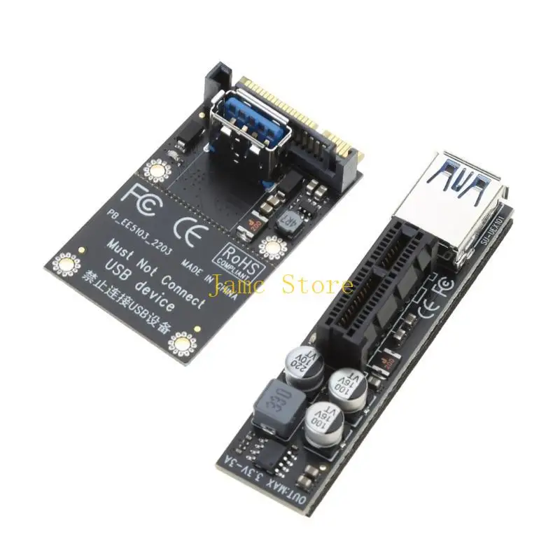LX0B Mini PCIE to PCI-E Card Extension Port Adapter Riser Card for w/30cm USB3.0 C