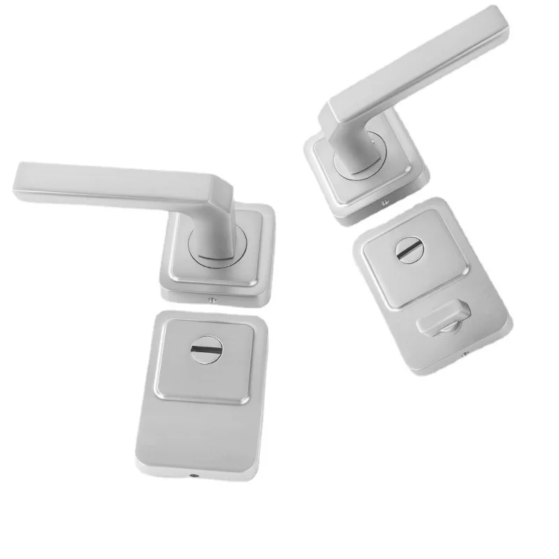Italian-style security door split handle lock entryway door simple handle nickel brushed gun gray