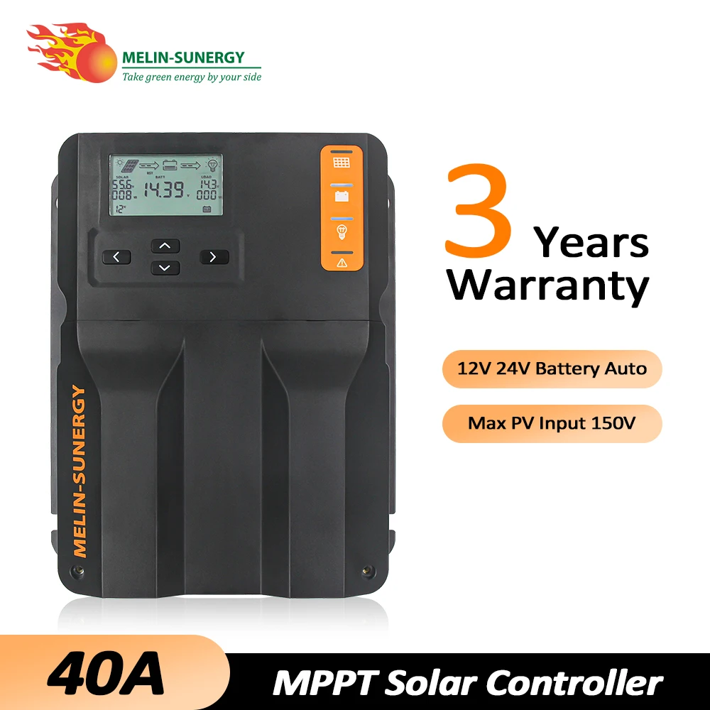 

MPPT Solar Charger Controller 40A 12V 24V Auto Solar Panel Cell Battery Charging Regulator for Lead Acid Lithium Batteries