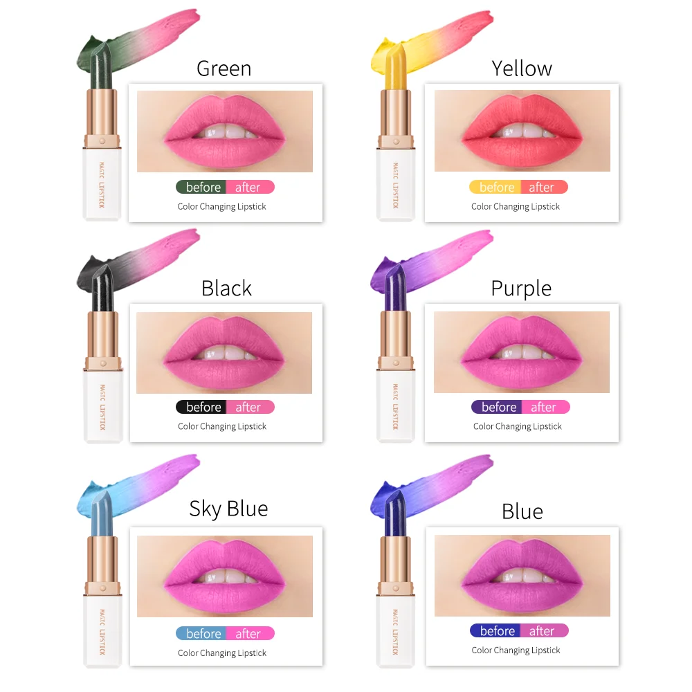 6 Màu Magic Lipstick Nhiệt Độ Đổi Màu Bám Son Lipgloss Dưỡng Và Giữ Nếp Lâu Chống Nước Son Dưỡng Môi Trang Điểm