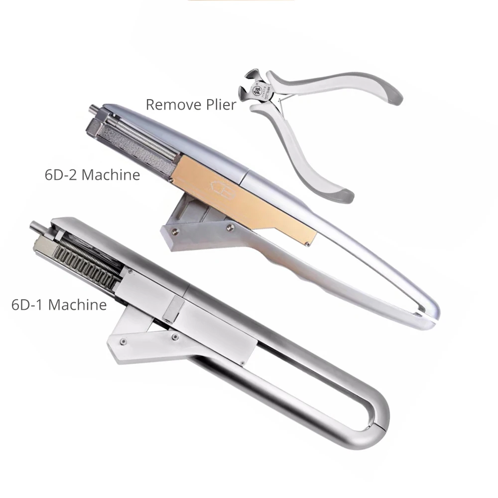 

6D Hair Extensions Machine 5 pins 10 Human Connector Kits Micro Link Remove Plier Salon Tools Set