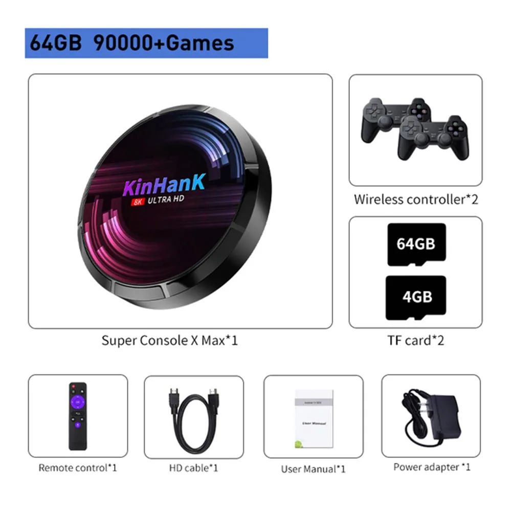 Retro Game Console Set-Top Box 4K HD Output Networks Game Set-Top For Home