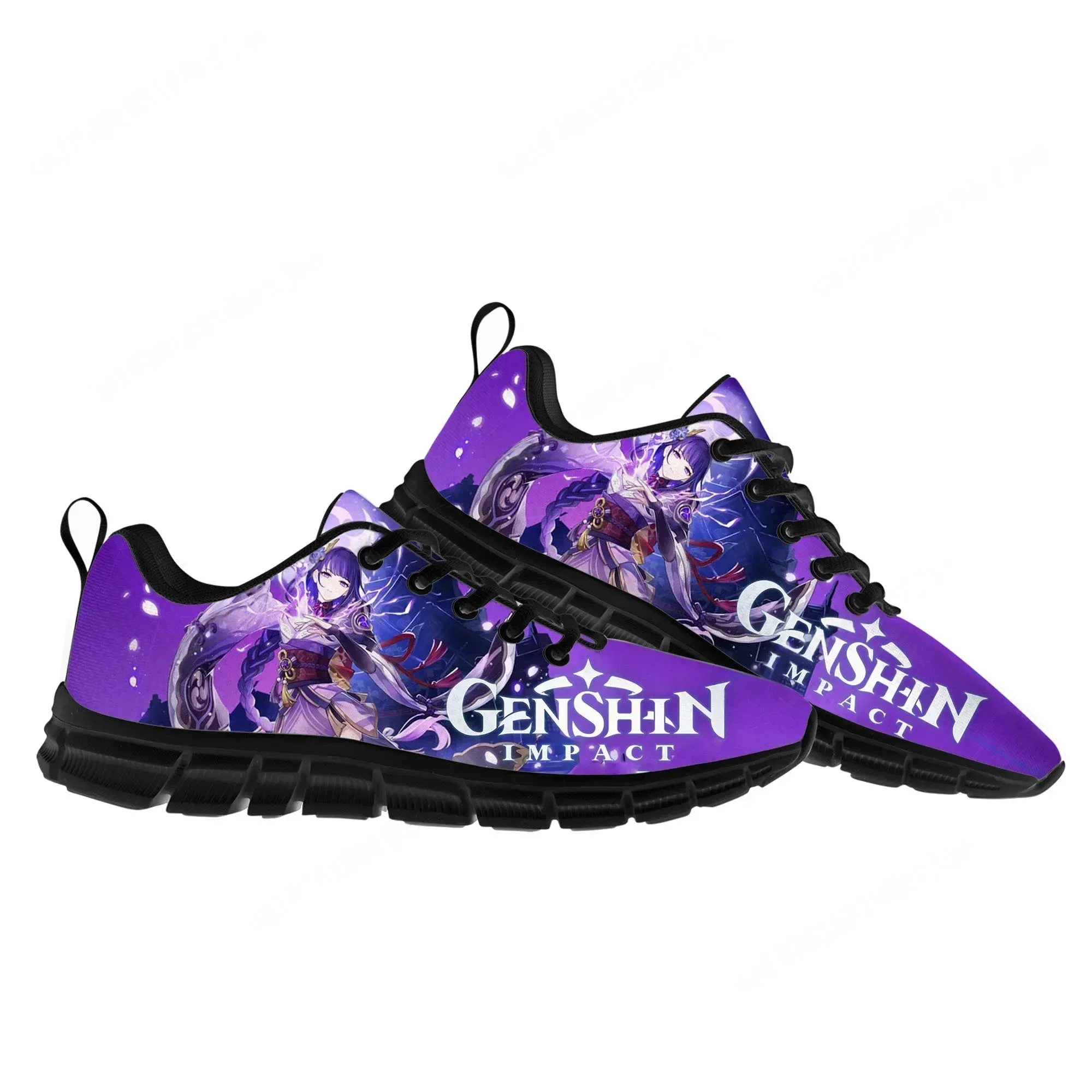 

Кроссовки Genshin Impact в стиле аниме и мультфильмов для мужчин и женщин, индивидуальный дизайн