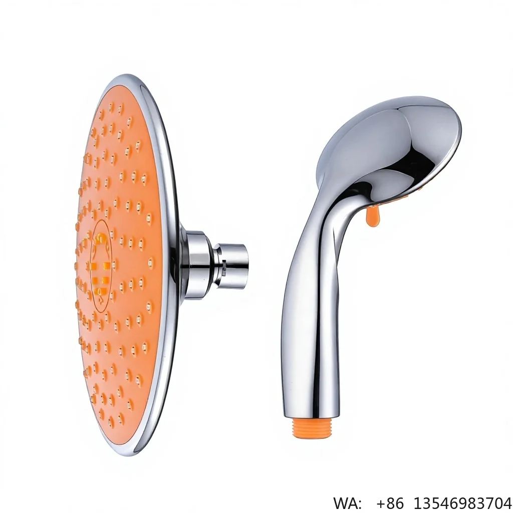 XOYOO Single Handle Modern Rainfall Chrome Thermostatic Shower Head Set ABS Polished Portable Bathroom Accessories Orange Color