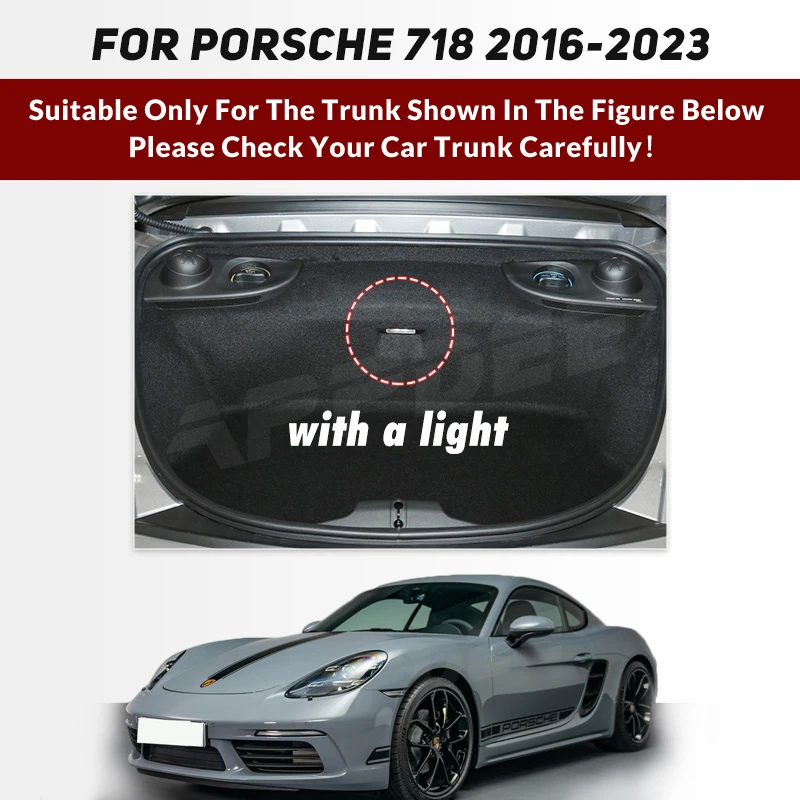 Auto Full Coverage Trunk Mat For Porsche 718 2016-2023 22 21 20 19 18 17 Car Boot Cover Pad Interior Protector Accessories