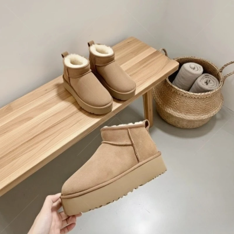 

2026 Luxury Boots New Women Winter Ultra Mini Boot Designer Australian Platform Boots for Leather Warm Ankle Fur Booties JI6