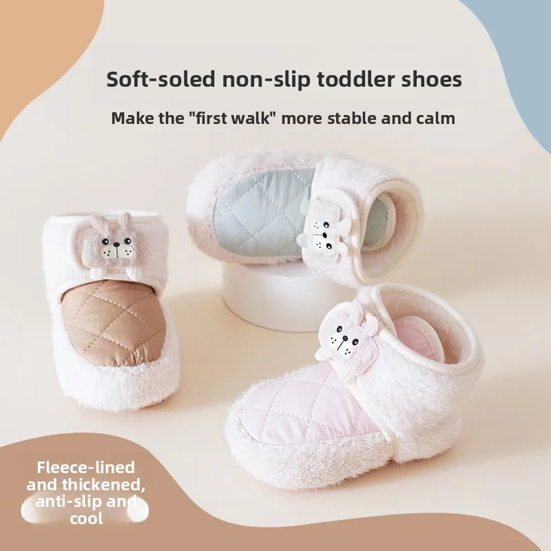 

Winter Thickened Baby Pre-Walker Shoes: Soft Sole,Non-Slip,Cute Cartoon Sock-Shoes-Perfect for Newborns&Toddler Learning to Walk