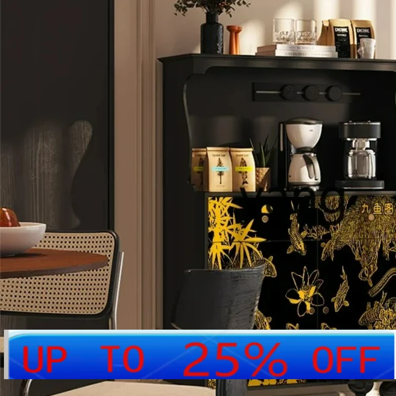 

LH medieval style nine fish picture tea cabinet solid wood dining side living room crane decorative coffee locker sofa
