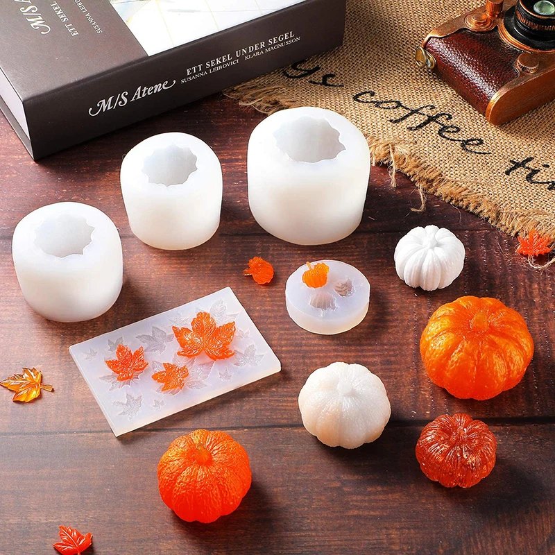 Halloween Pumpkin Silicone Candle Mold Repeatedly Used Pumpkin Candlesticks DIY Home Decoration Handicrafts Gifts