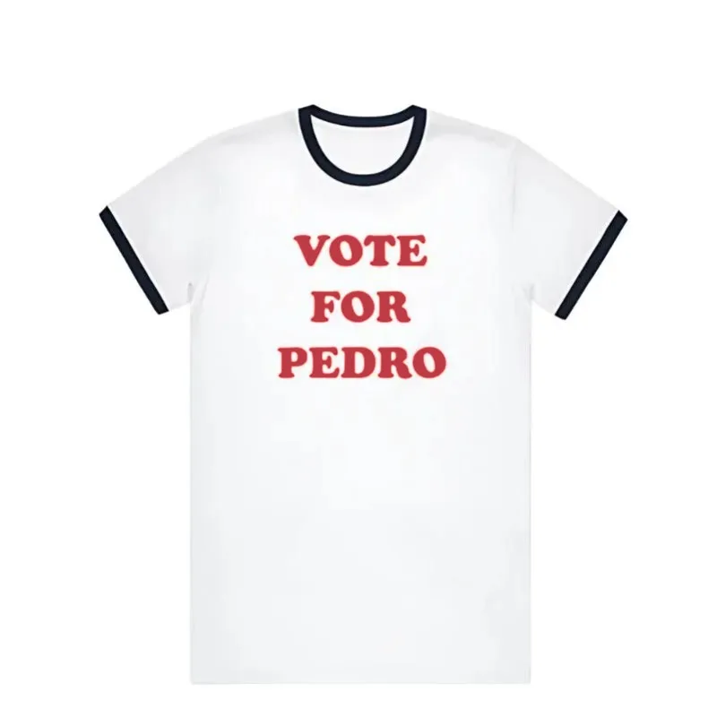 Vote for Pedro Classic Ringer T-Shirt Napoleon Dynamite 3D Full Printed Mesh Jersey Fashion Streetwear Breathable Causal Unisex