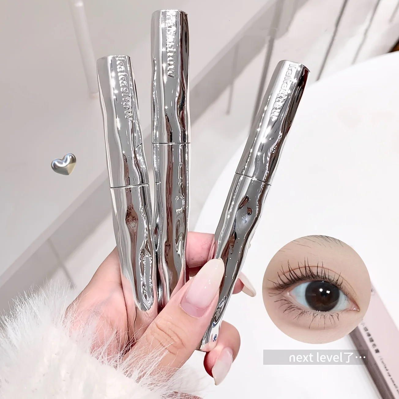 Kakashow Mascara – Cils volumisants, allongés et bouclés, sans grappes, imperméables, anti-taches, longue durée, tournesol