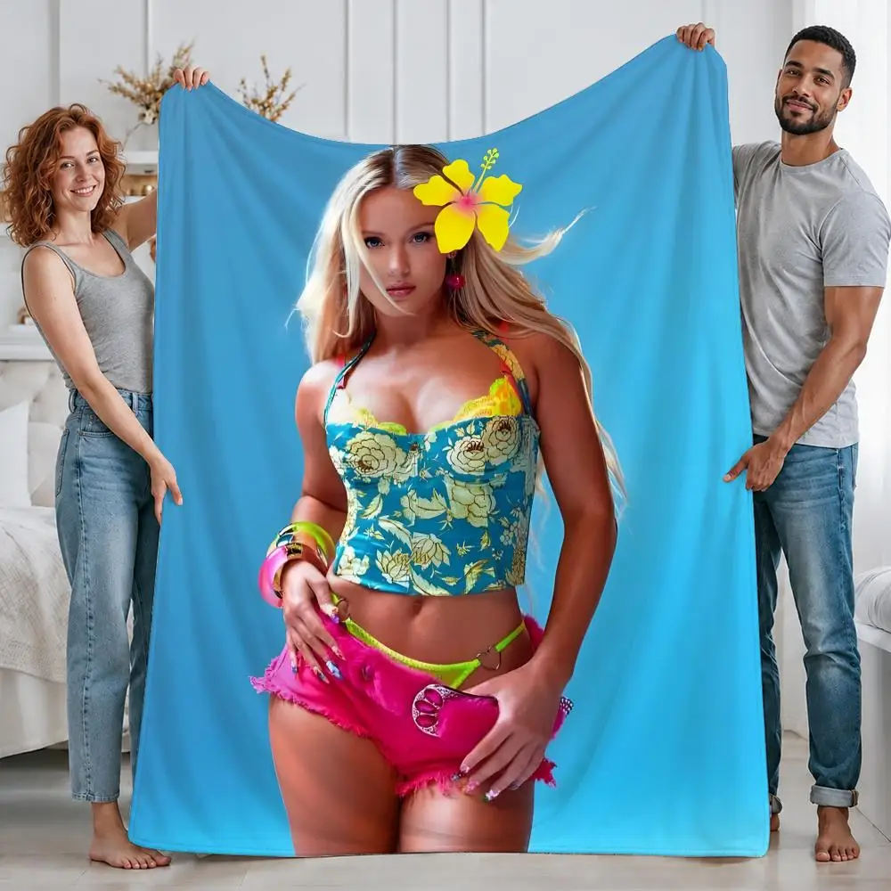 Y2K Singer Britney Spears Throw Custom Printed Flannel Fleece Blanket for Sofa Bed Office Travel & Camping
