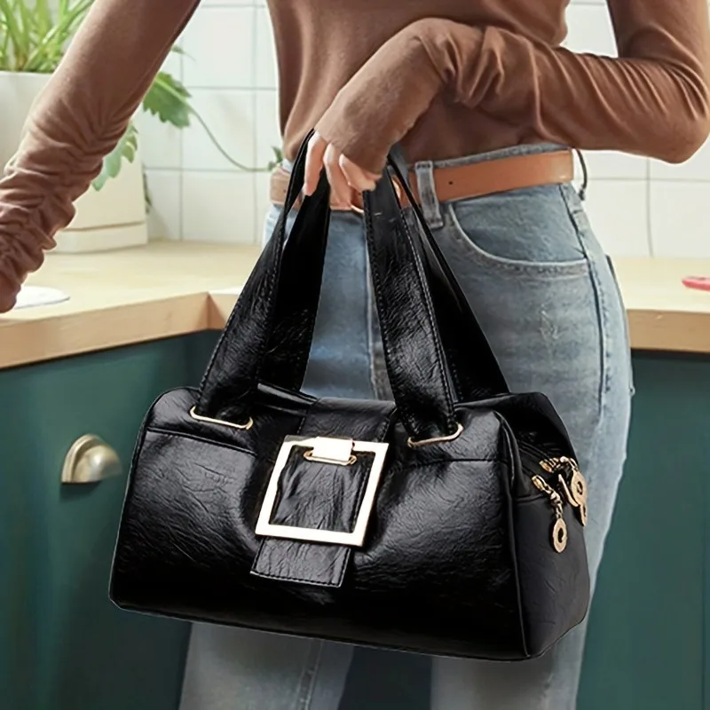 Vintage Soft Female Crossbody Shoulder Bags Designer Brand Ladies High Capacity Top-Handle Bags Women PU Leather Handbags