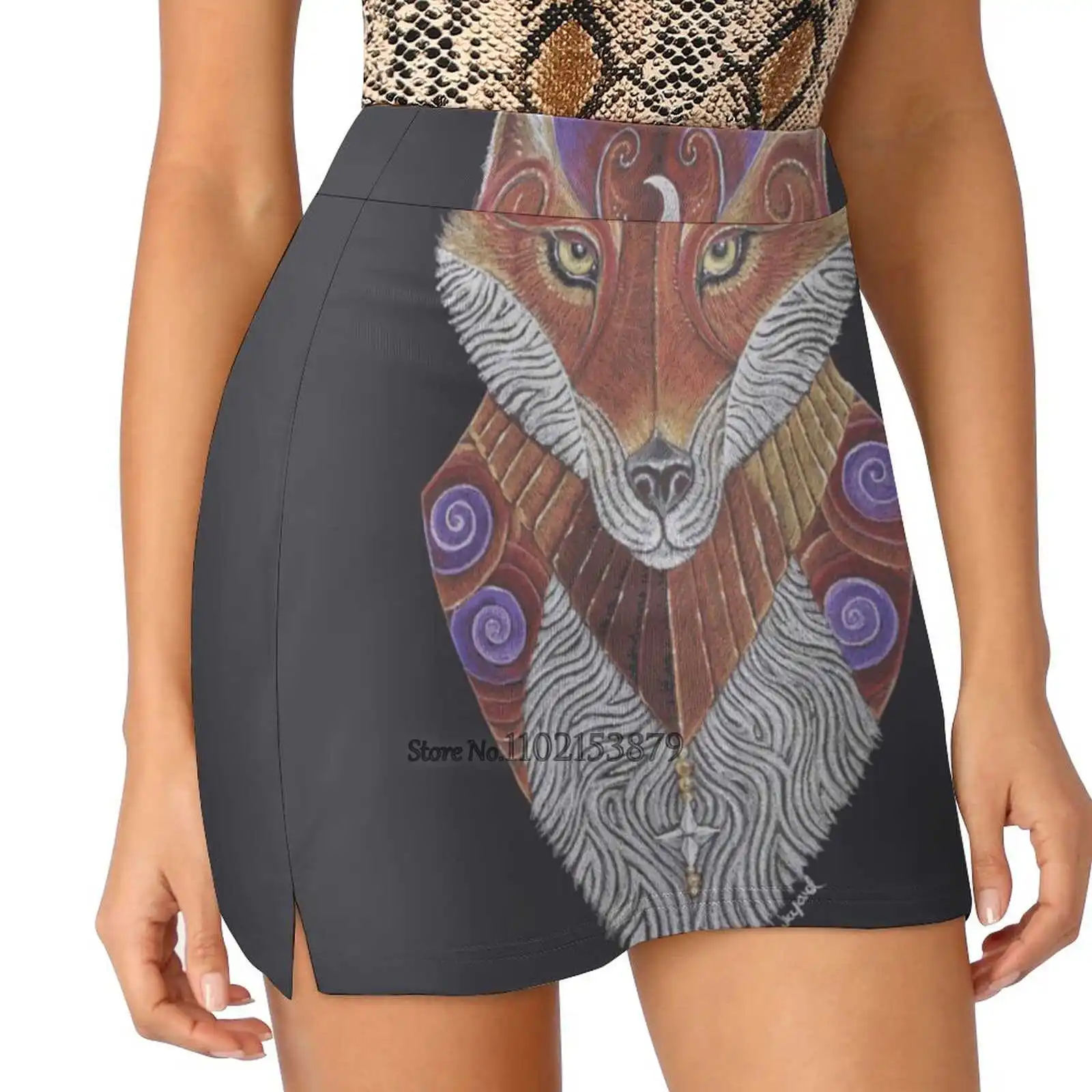 Fox Totem Women Sports Skirt Tennis Golf Dance Fitness Running Yoga Skirts Spirit Animal Fox Spirit Animal Fox Totem Fox Fox