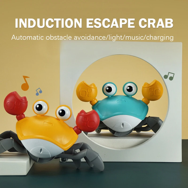 Jouet électrique en forme de crabe à Induction, Rechargeable, animal de compagnie, jouets musicaux pour enfants, cadeaux d'anniversaire, jouets éducatifs, apprendre à grimper