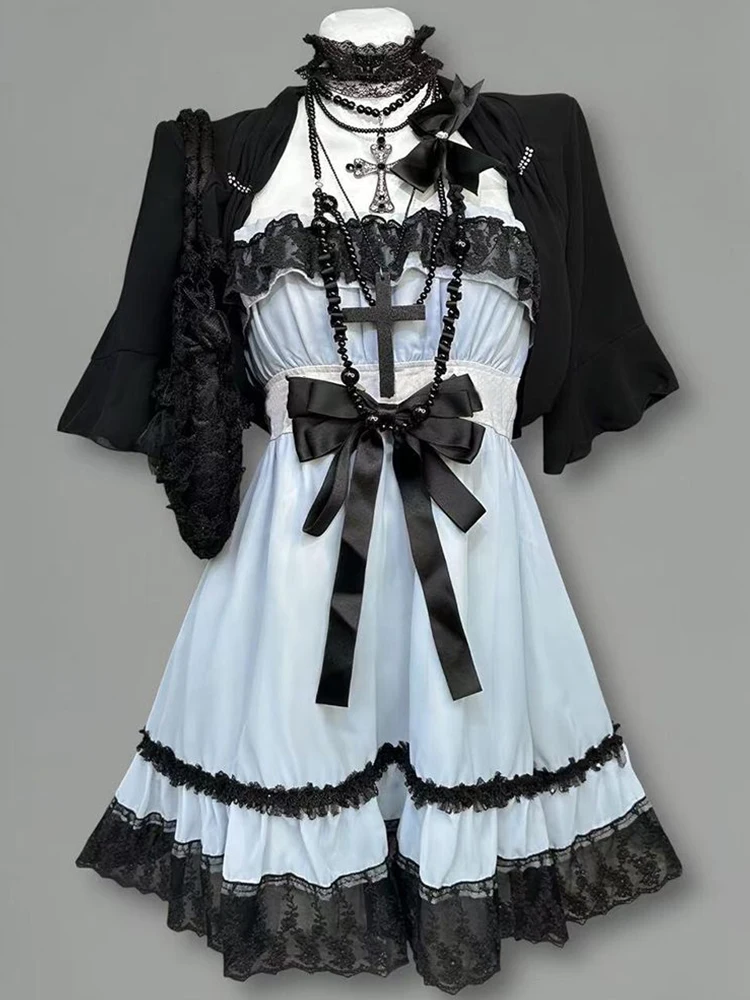 

Vintage Black Short Sleeve Design Sensation Women's Dress Two-Piece Set Summer 2026 Fashion Sweet Style for Work And Dates