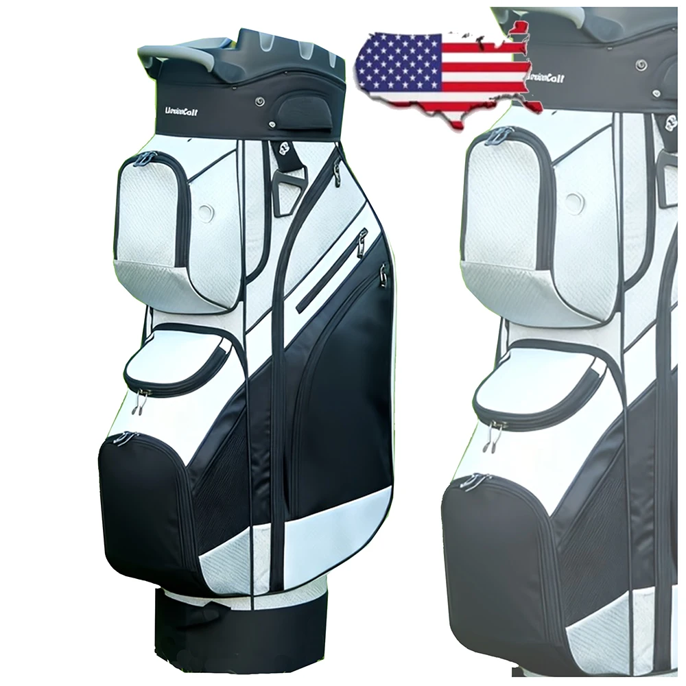 Golf Club Bag Durable Polyester Case 14-Way Dividers 7 Pockets for Golfer Outdoor Sports  Accessories Golf Course Use Tool
