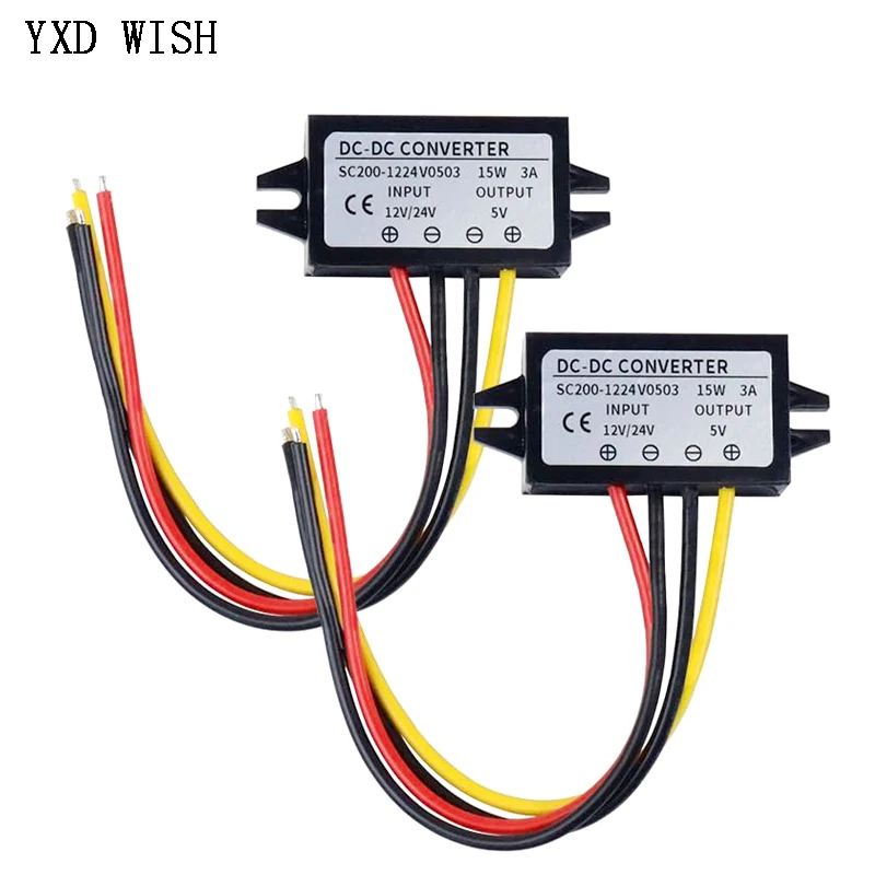 DC-DC Step-down Model DC 12V24V to 5V 3A Voltage Regulator Buck 12V 24V to 5V DC to DC Converter Power Supply