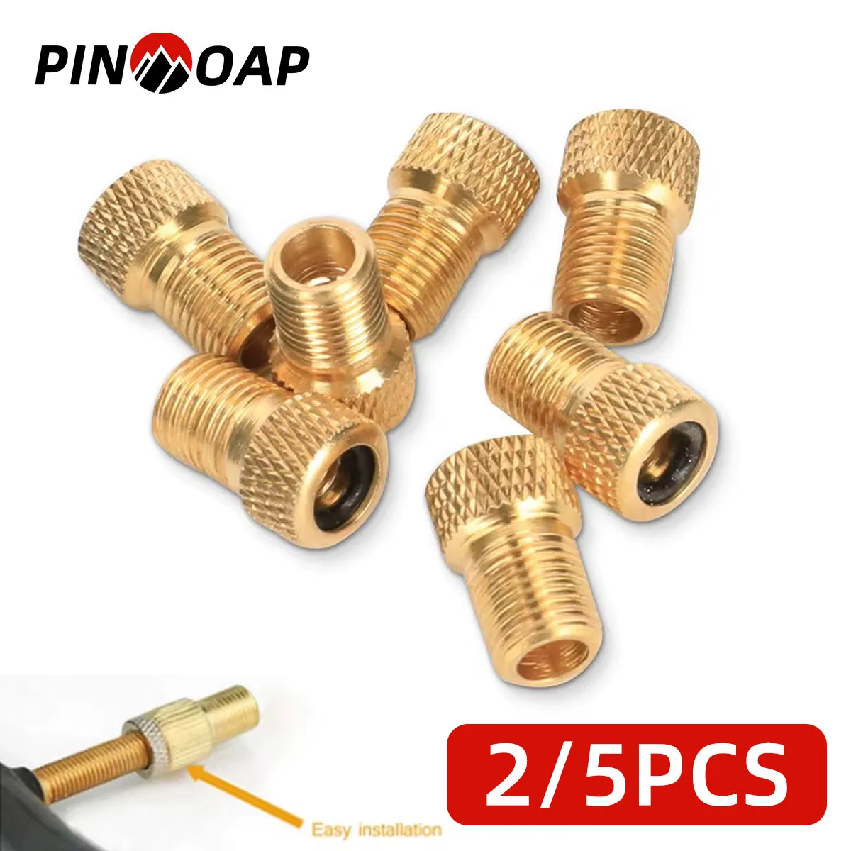 AliExpress NONE PINMOAP 2/5PCS Bicycle Valve Converter Inflatable Tire Adapter With Seal Suitable For Mountain Road Bicycle Replacement Parts