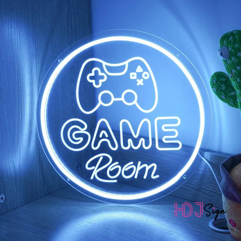 Sala giochi luci al Neon segno sala giochi Decor camera da letto luci a Led insegna al Neon decorazione della parete Gamer lampade al Neon regalo di compleanno per ragazzo