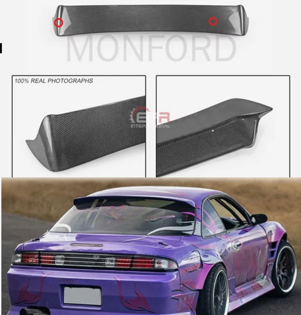 

Rear Roof Spoiler For Nissan 200SX S14 S14A DM Style Fiberglass carbon fiber Wing Lip