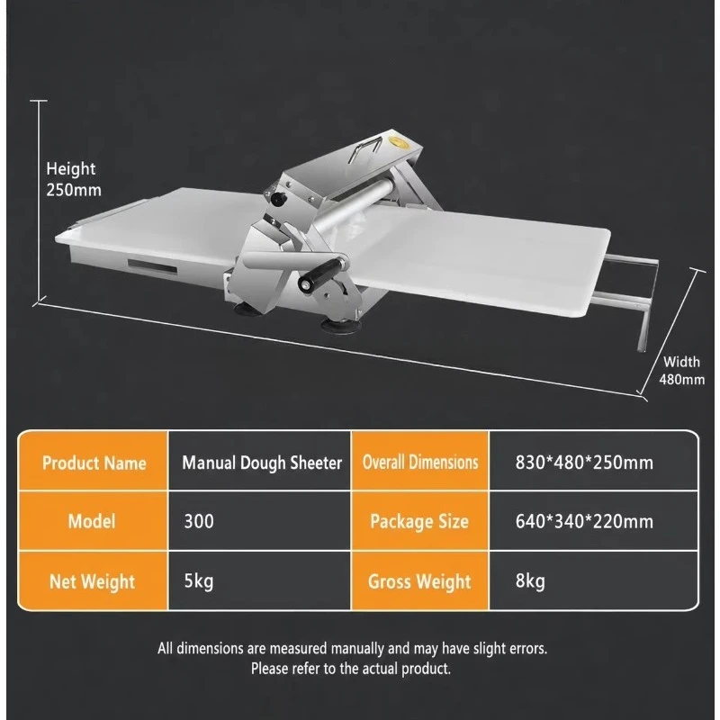Stainless Steel Folding Manual Dough Sheeter Rolling Machine Pizza Pastry Puff Maker Tool New Bakery Equipment