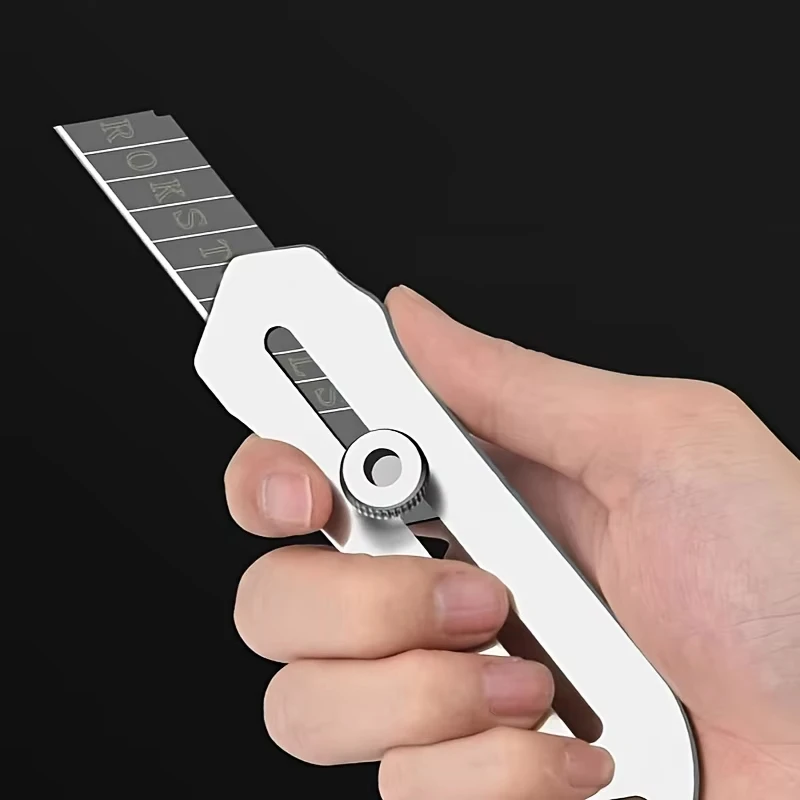 Stainless Steel Utility Knife Holder for Office & Unboxing, Self‑locking Fast‑Cutting Paper Cutter, Household Hand Cutting Tool