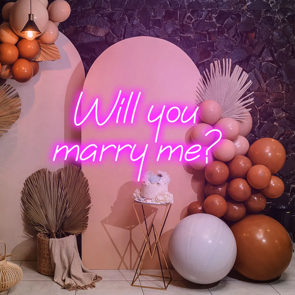 Will You Marry Me Neon Sign, Proposal Decor,Led Neon Sign Led Art Wedding Engaged Room Wall Hanging Flexible Home Decor Gift