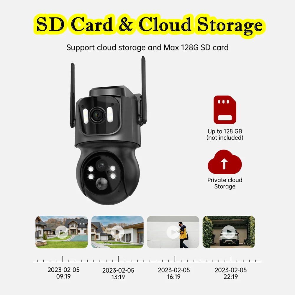 Wifi/Wireless IP Camera Solar Outdoor PTZ Security Camera 4MP HD Solar Panel Wireless Camera PIR Alarm iCsee cctv ir nightvision