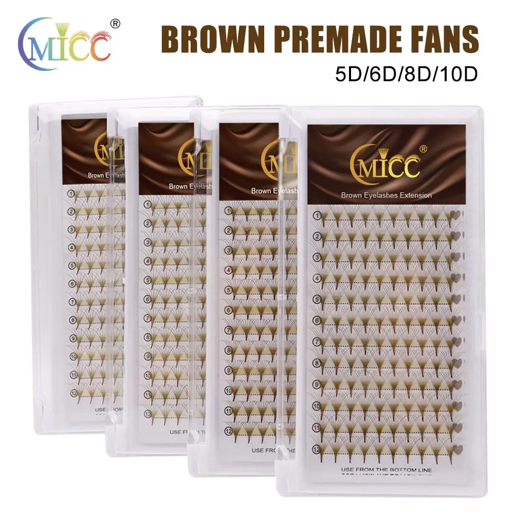 120 Fans Dunkelbraune 5D 6D 8D 10D Wimpern Spitze Basis Cluster Vorgefertigte Fächerwimpern Einfache Anwendung Dicke falsche Nerzwimpernverlängerung