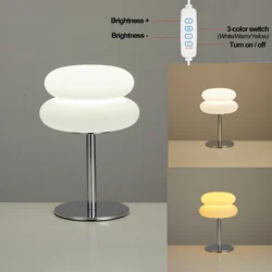 Cream table lamp tri color dimming living room atmosphere light eye protection night light bedroom bedside decoration