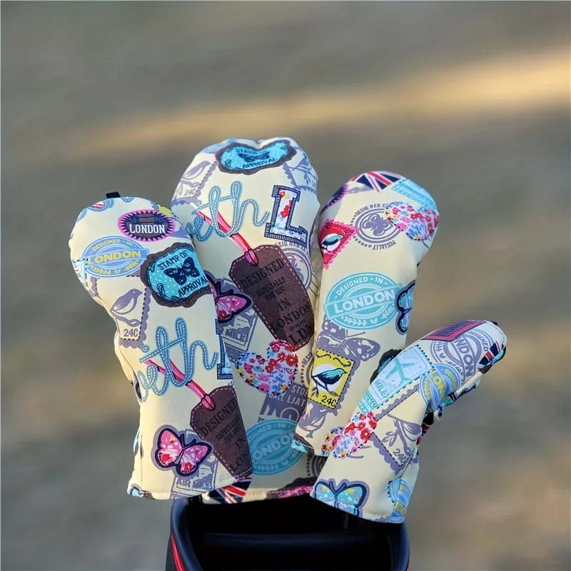 Brighten Up Your Golf Game with This Durable, Colorful Fairway Wood Head Cover Set!