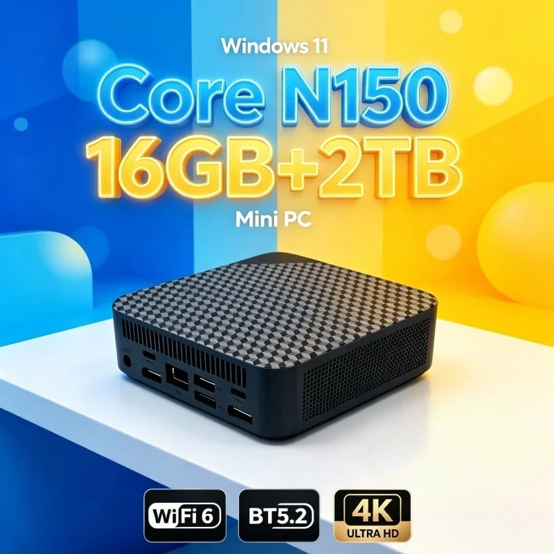 High‑Performance Intel Core N150 Mini PC 32GB RAM 1TB 2TB SSD WiFi6 BT5.2 4K 60Hz HD Gaming Office Study PC, steady‑output
