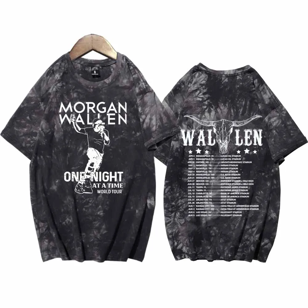 Morgan Wallen Tour 2024 Tie Dye Shirts Swift Fan T-Shirt Round Neck Short Sleeve Fans Gift