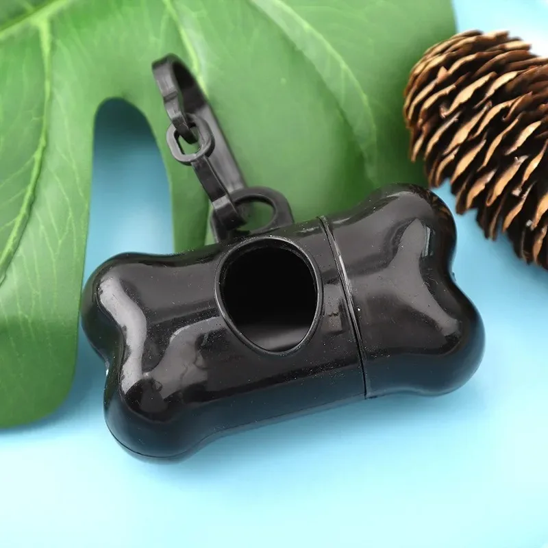 Dispensador de inodoro para mascotas, caja de almacenamiento en forma de hueso, bolsa de recolección de heces para perros, bolsa de basura portátil