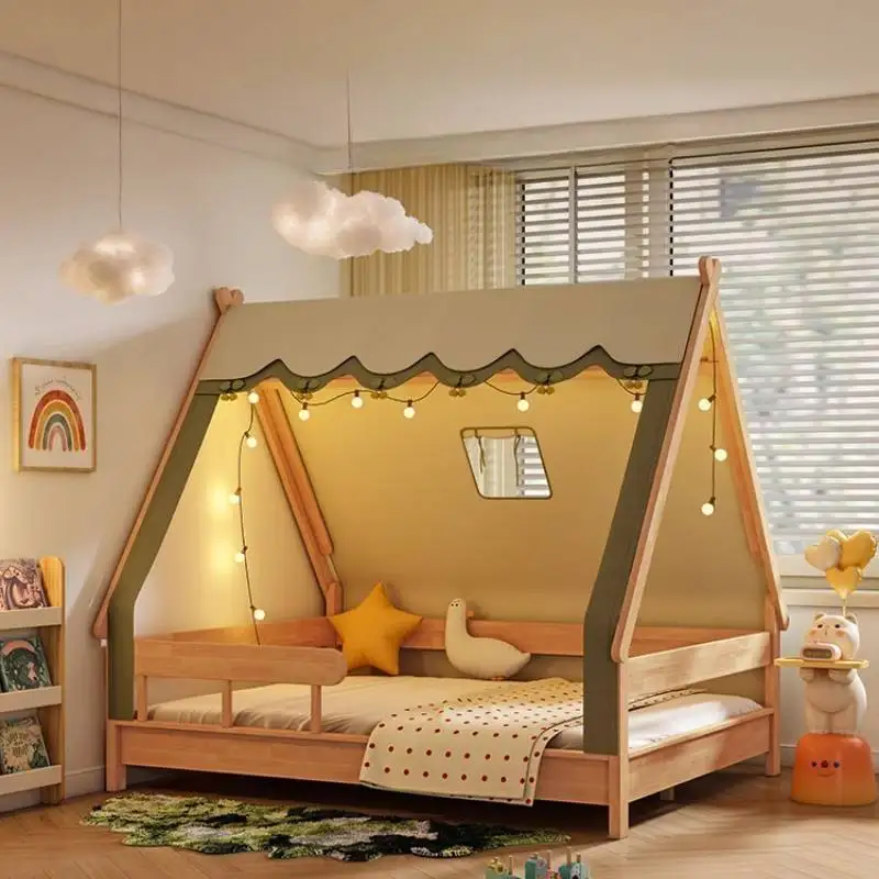 Letti per bambini Luxuce a baldacchino Sicurezza espandibile Design bianco Letto per bambini moderno Principessa Singolo Personalizzato Lettino Per Bambini Mobili per la casa