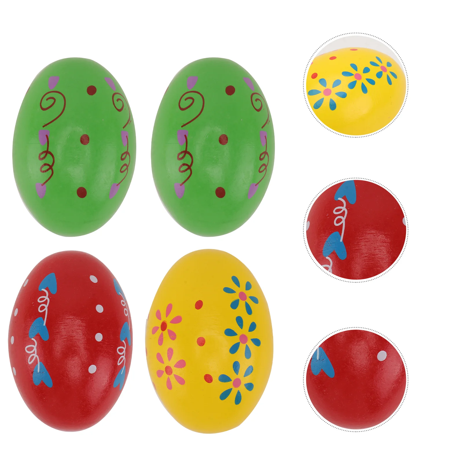 4 Pcs Kids Toy Music Wooden Egg Colorful Percussion Maracas Baby Shaker Preschool Toddler