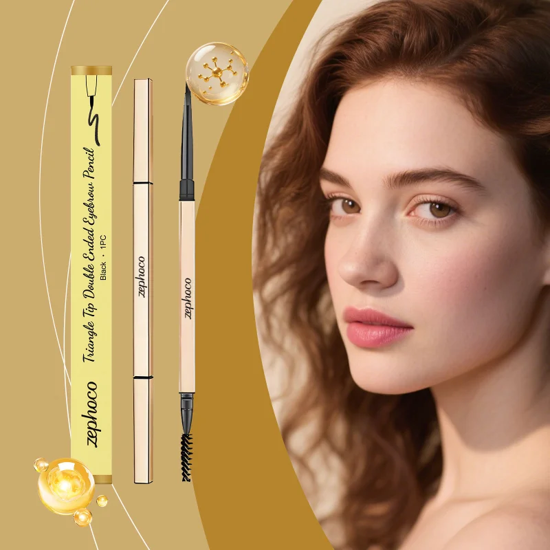 Crayon à sourcils Double tête, longue durée, étanche, 5 couleurs, stylo à sourcils, Non taché, teinte avec brosse, cosmétiques