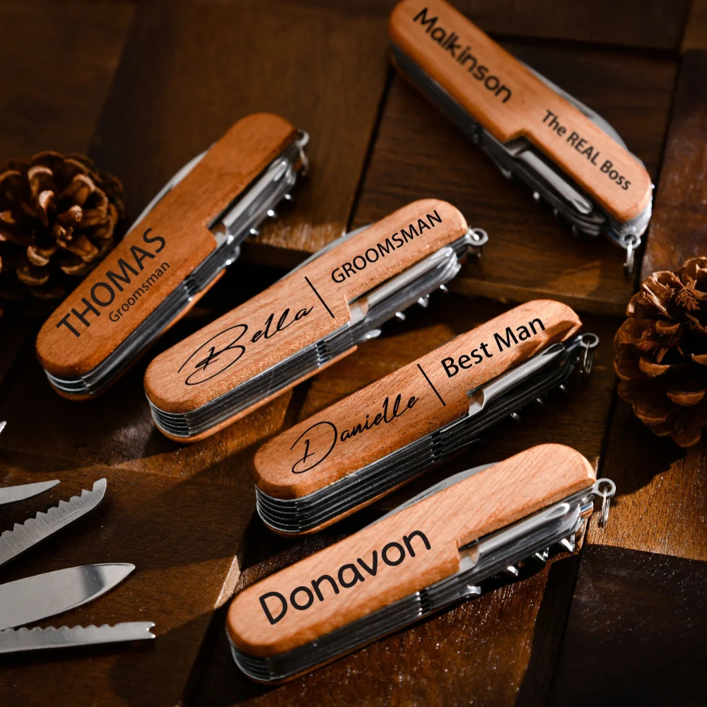 2pcs Personalized Swiss Knife Multi-Tool Engraved Groomsman Gift Multi-Tool Knife Stainless Steel Knife Father's Day Gifts