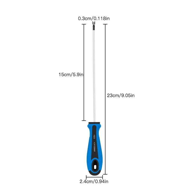 Obeng silang 3 × 150mm dengan obeng magnetik